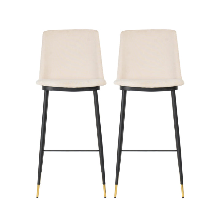 Evora Cream Velvet Counter Stool (Set of 2)