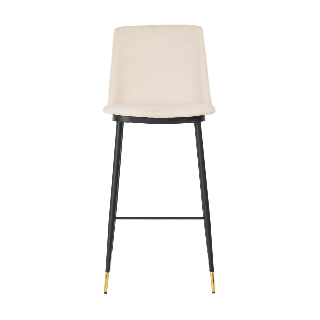 Evora Cream Velvet Counter Stool (Set of 2)