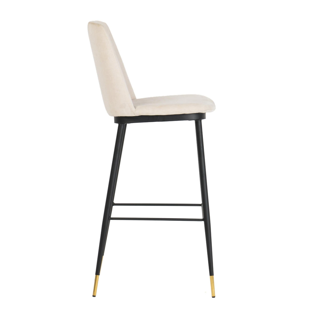 Evora Cream Velvet Counter Stool (Set of 2)