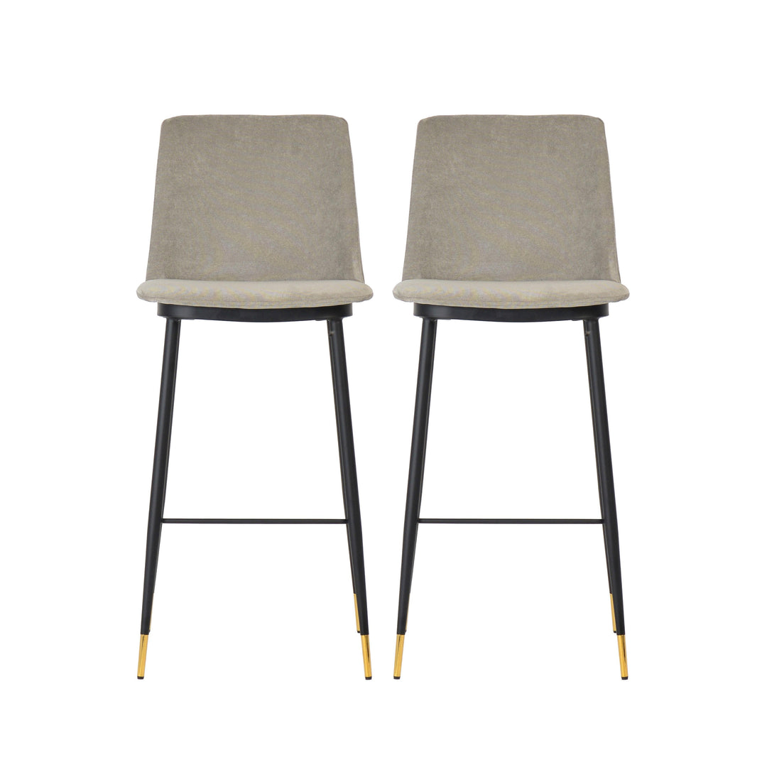 Evora Grey Velvet Counter Stool (Set of 2)