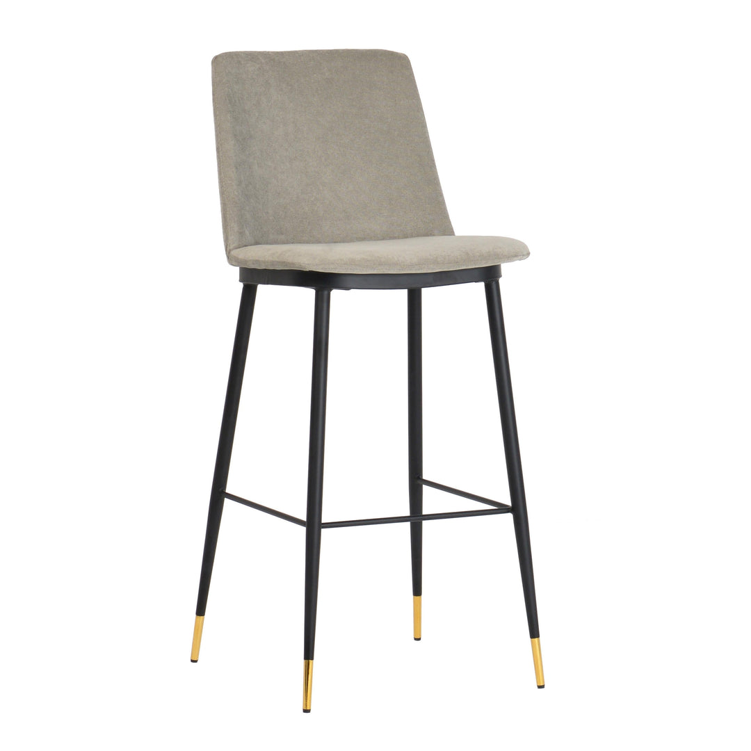 Evora Grey Velvet Counter Stool (Set of 2)