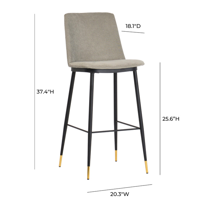 Evora Grey Velvet Counter Stool (Set of 2)