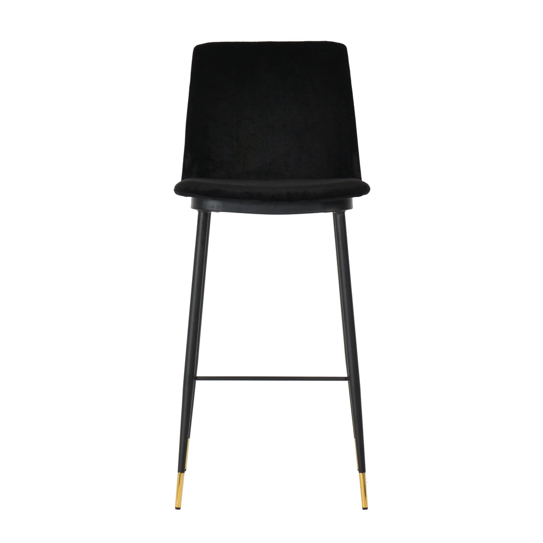 Evora Black Velvet Counter Stool (Set of 2)