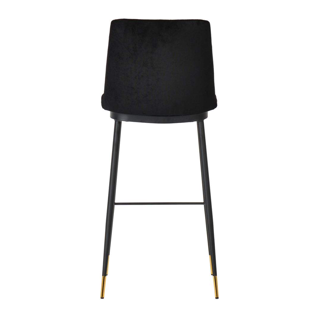 Evora Black Velvet Counter Stool (Set of 2)