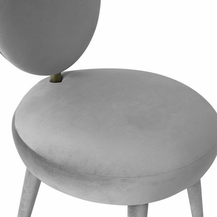 Kylie Light Grey Velvet Dining Chair