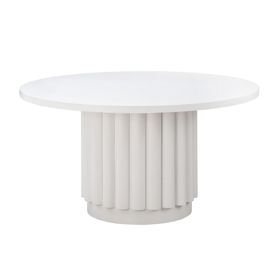Kali 55 Inch White Round Dining Table