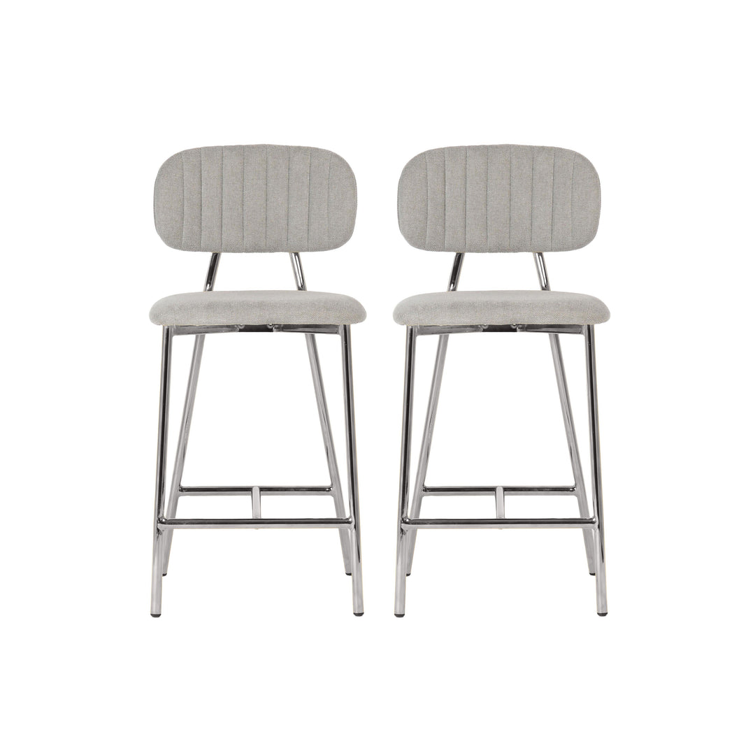 Ariana Grey Counter Stool - Silver Legs (Set of 2)