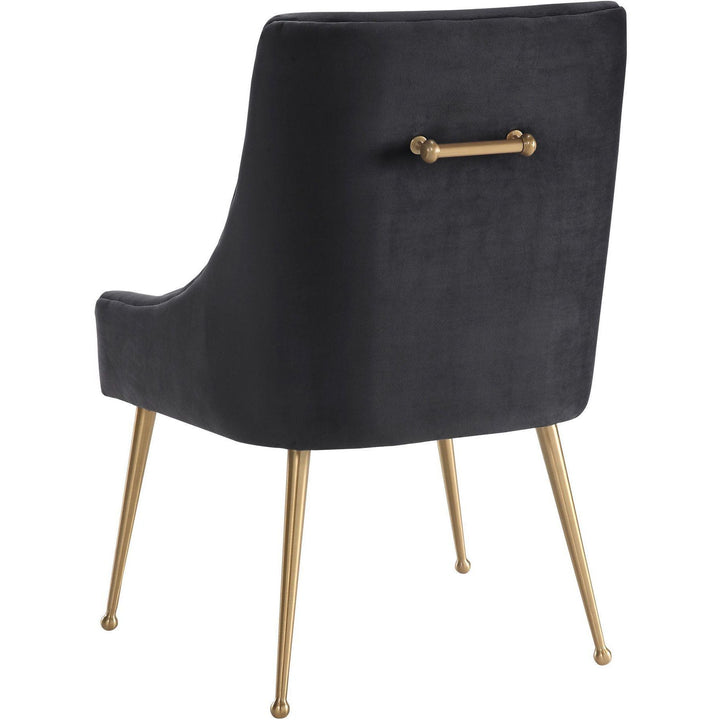 Beatrix Grey Velvet Side Chair