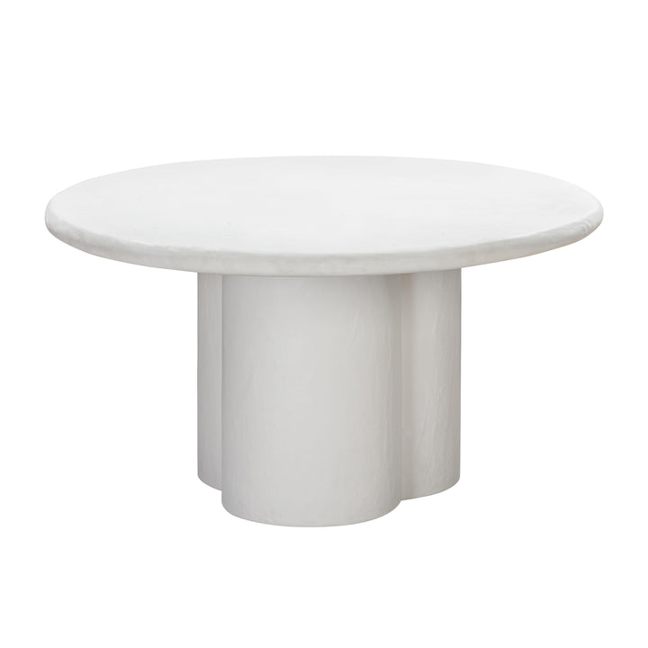 Elika White Faux Plaster Round Dining Table