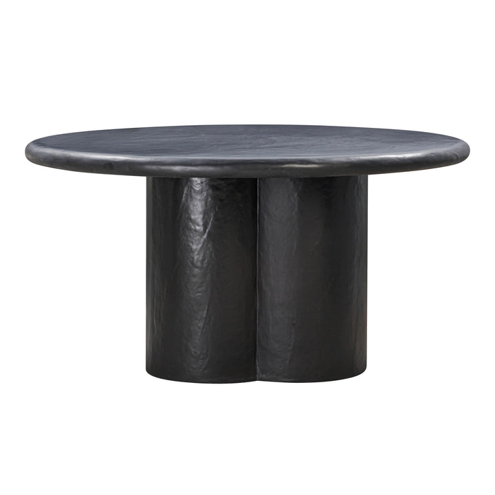 Elika Black Faux Plaster Round Dining Table