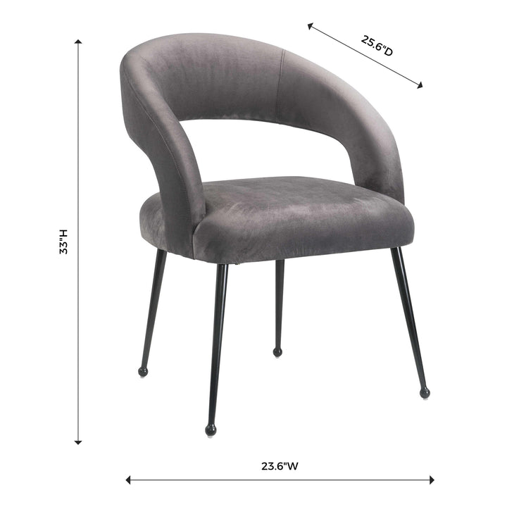 Rocco Grey Velvet Dining Chair