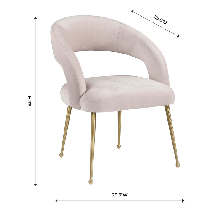 Rocco Blush Velvet Dining Chair