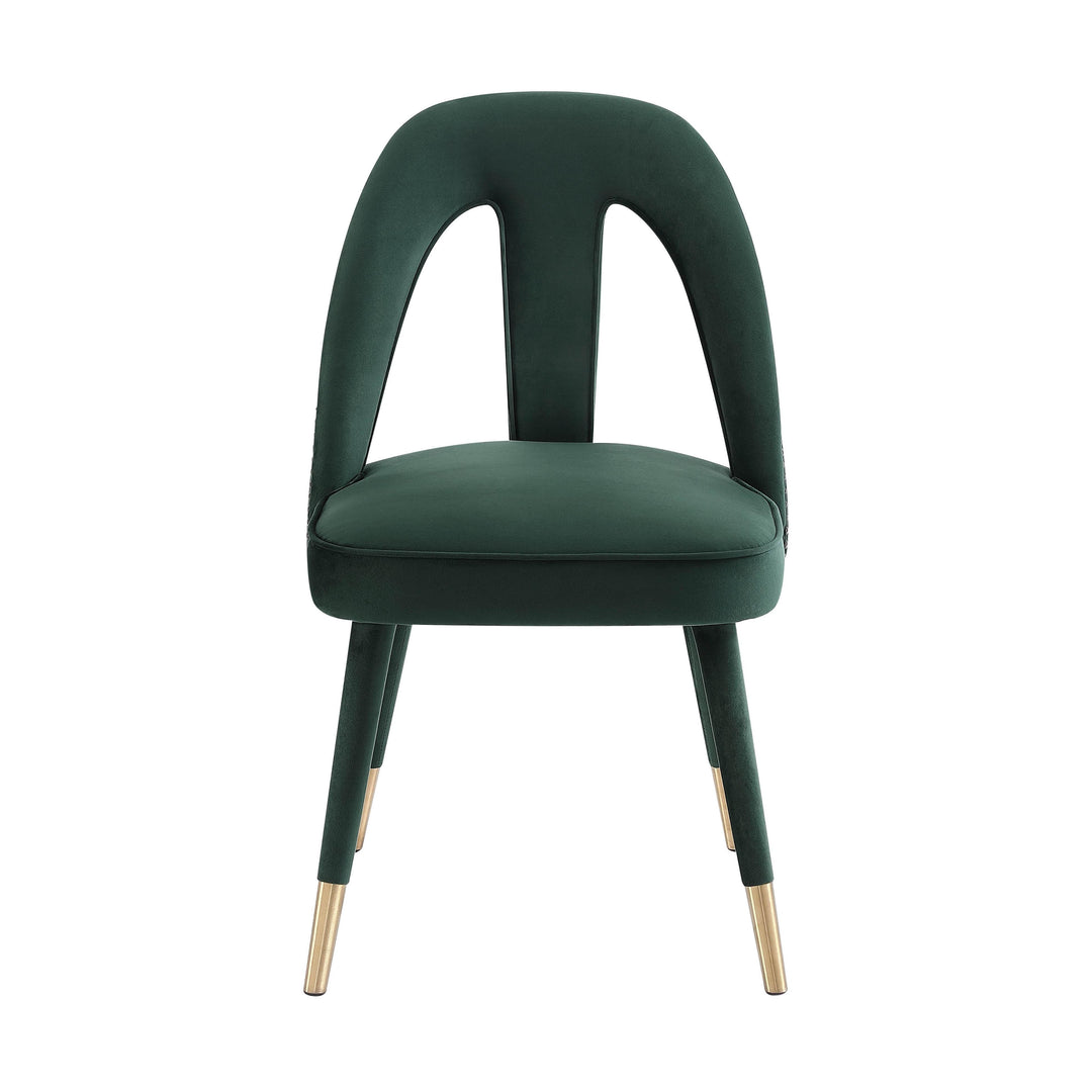Petra Forest Green Velvet Side Chair