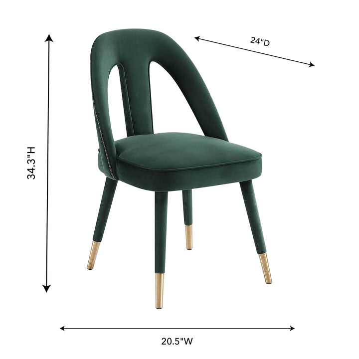 Petra Forest Green Velvet Side Chair