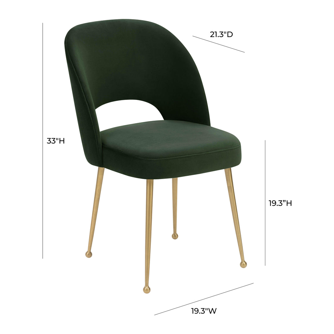 Swell Forest Green Velvet Chair