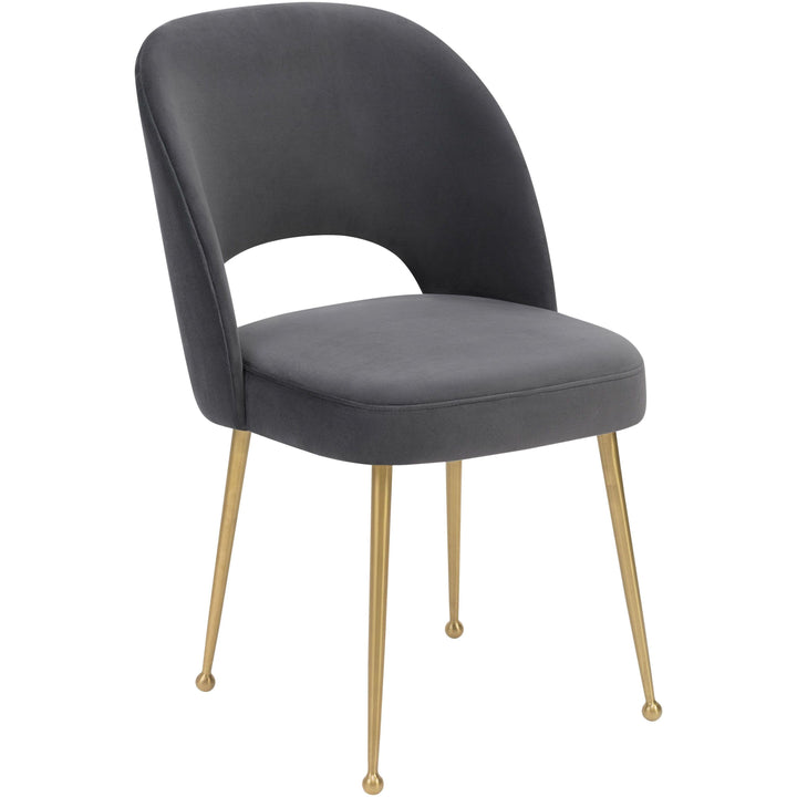 Swell Dark Grey Velvet Chair