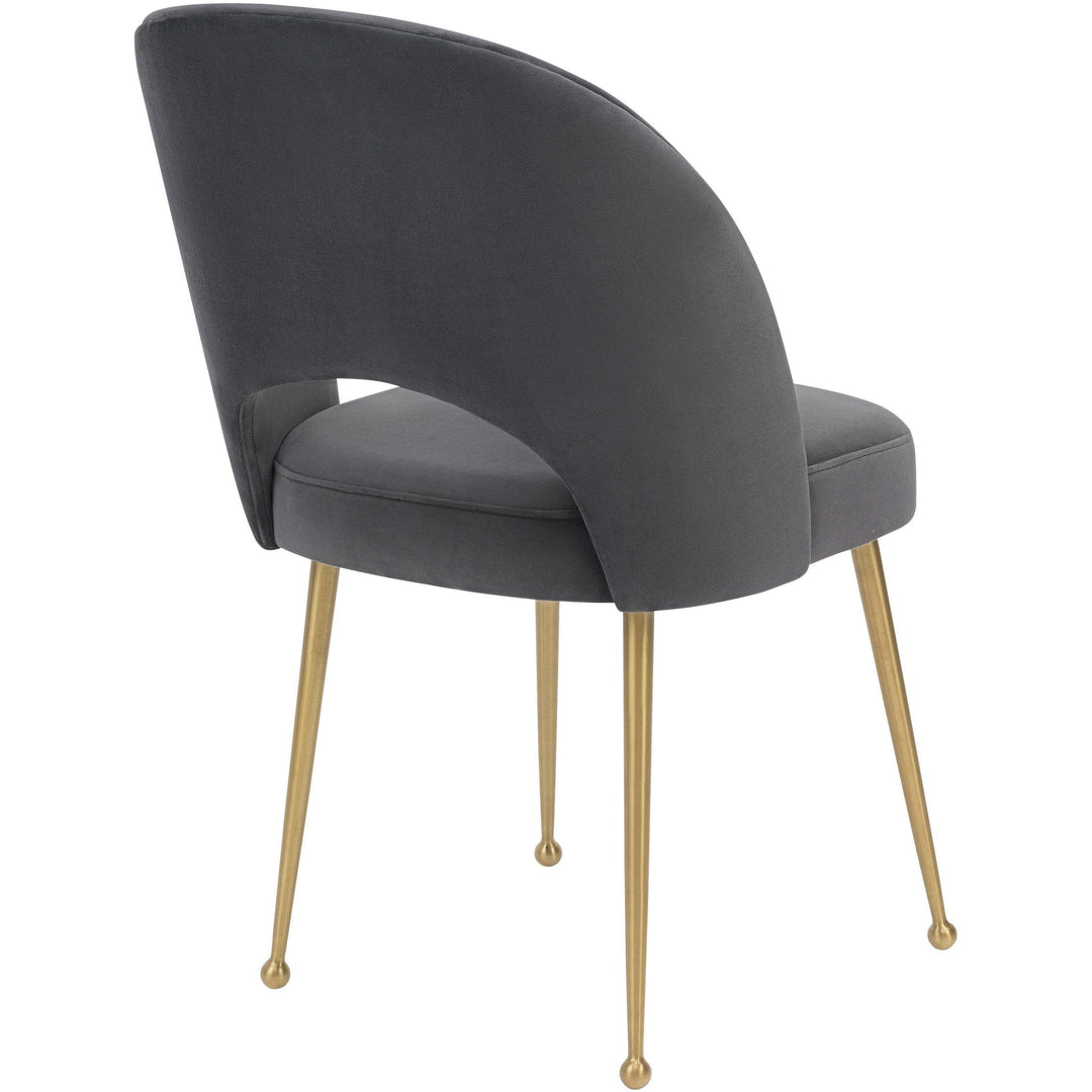 Swell Dark Grey Velvet Chair