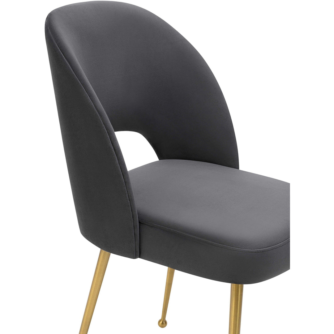 Swell Dark Grey Velvet Chair