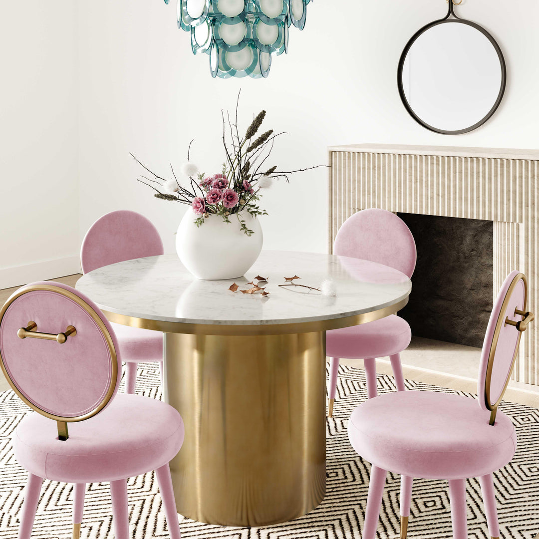 Kylie Bubblegum Velvet Dining Chair