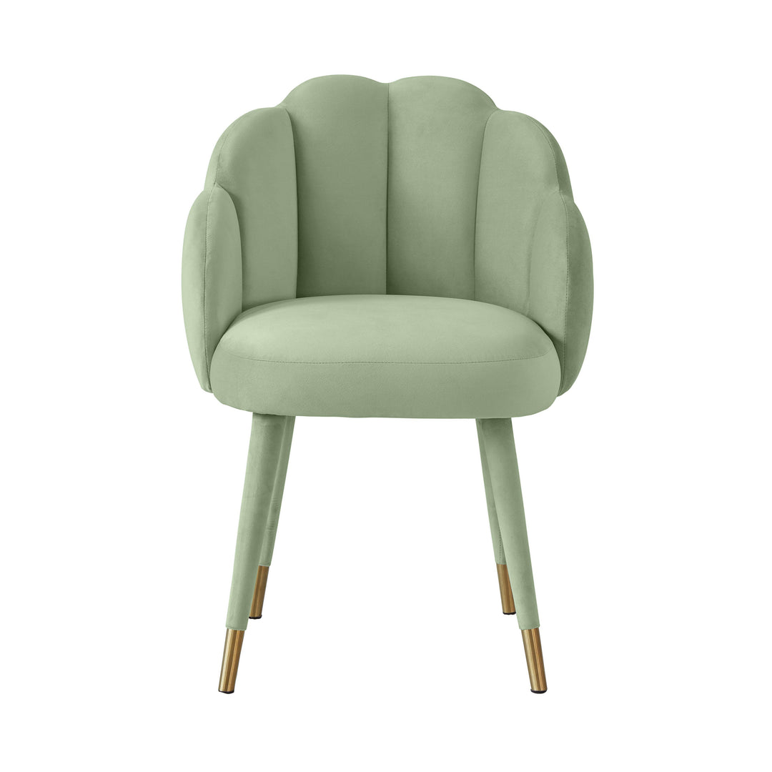 Gardenia Moss Green Velvet Dining Chair