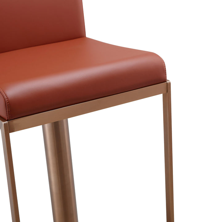 Sentinel Saddle Brown and Rose Gold Adjustable Stool