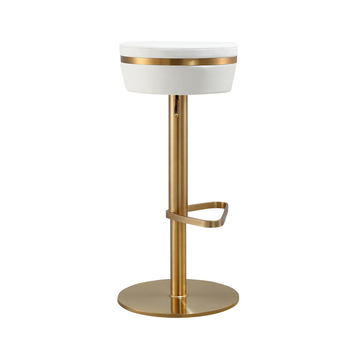 Astro White and Gold Adjustable Stool