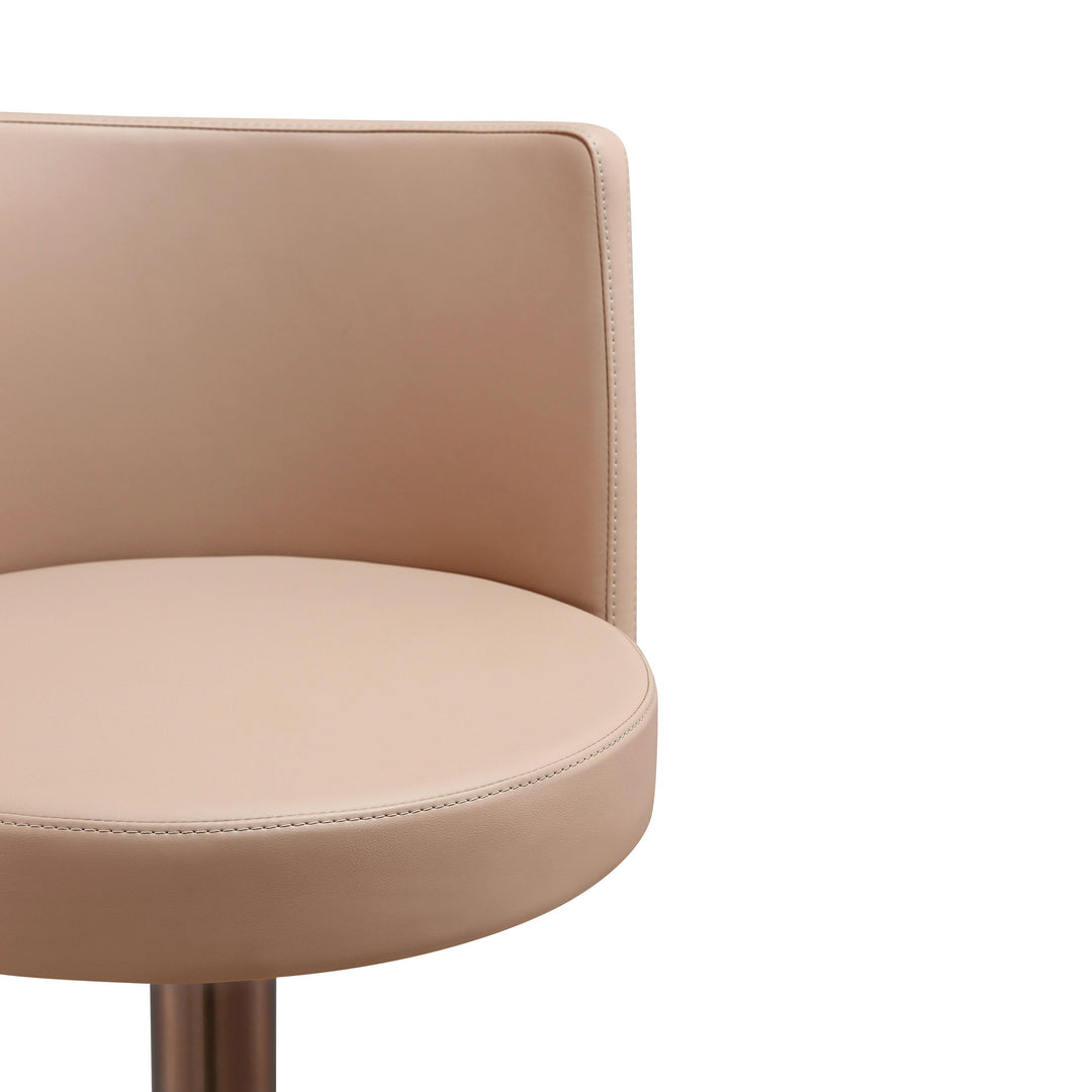 Loosha Cafe Au Lait and Rose Gold Adjustable Stool