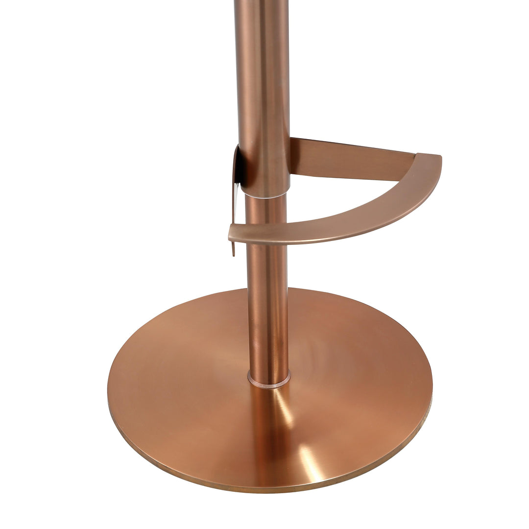 Loosha Cafe Au Lait and Rose Gold Adjustable Stool