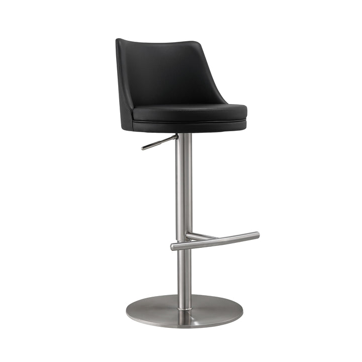 Reagan Black and Silver Adjustable Stool