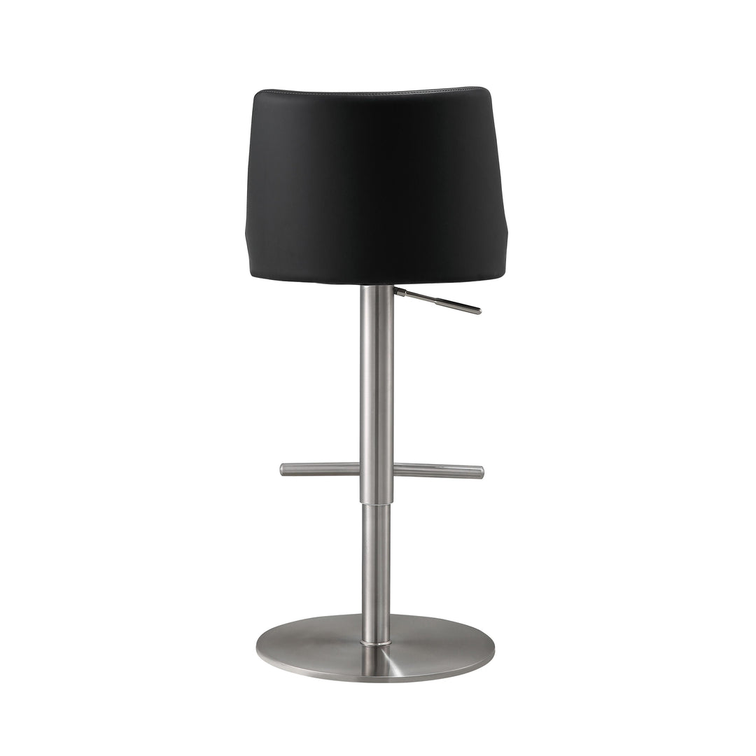 Reagan Black and Silver Adjustable Stool