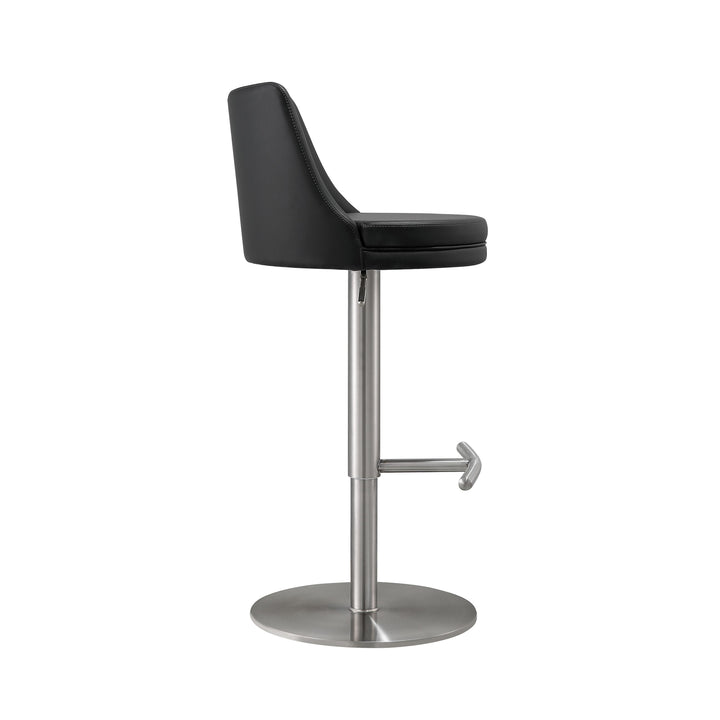 Reagan Black and Silver Adjustable Stool