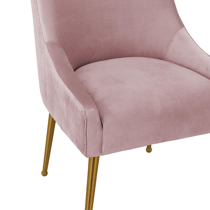 Beatrix Pleated Mauve Velvet Side Chair