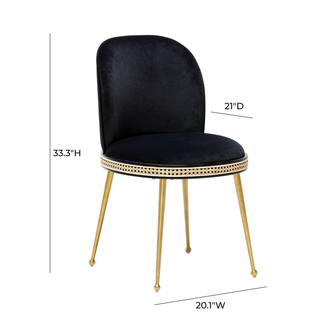 Harley Black Velvet Dining Chair