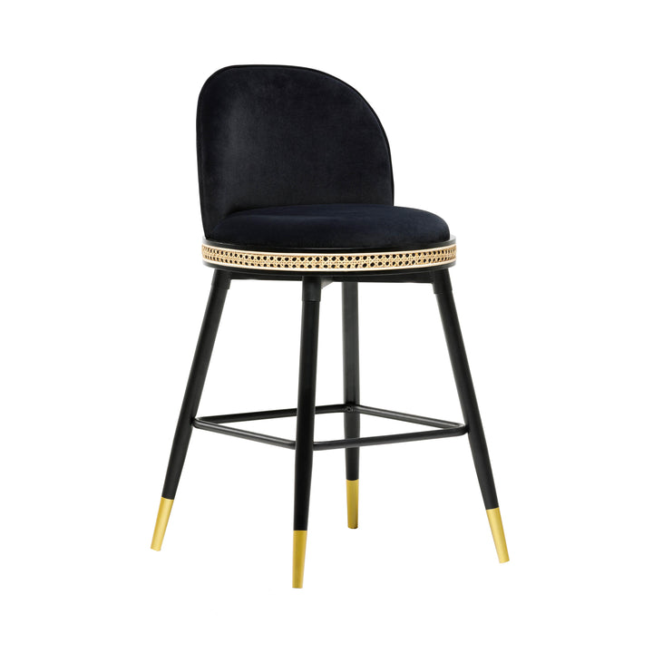 Harley Black Velvet Counter Stool