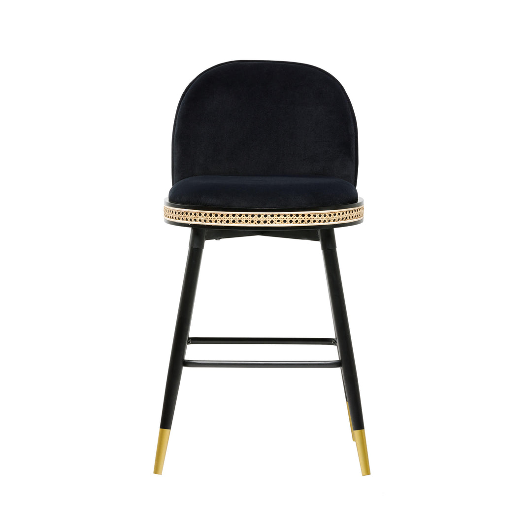 Harley Black Velvet Counter Stool