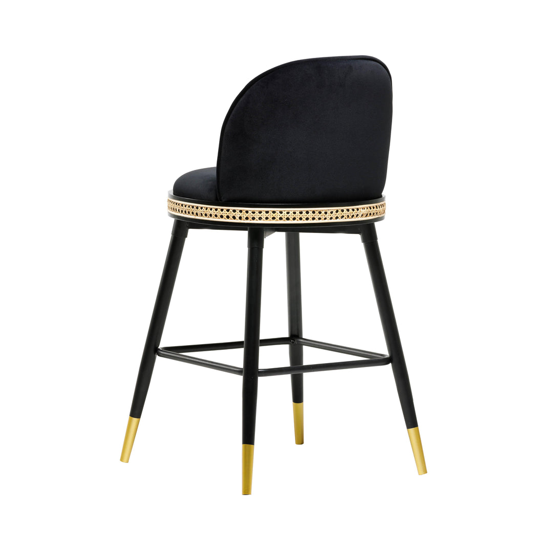 Harley Black Velvet Counter Stool