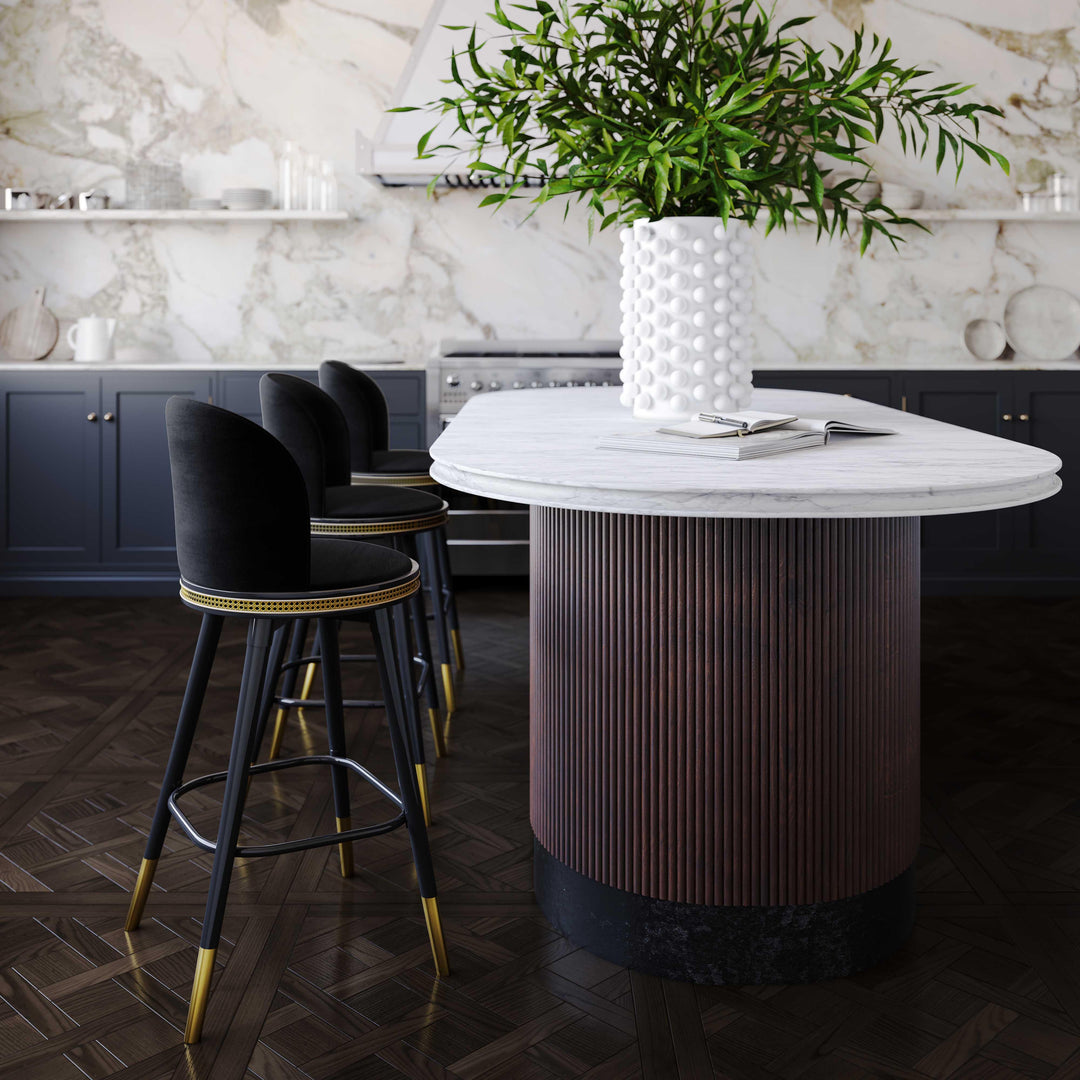 Harley Black Velvet Counter Stool