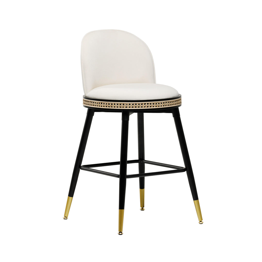 Harley Cream Velvet Counter Stool