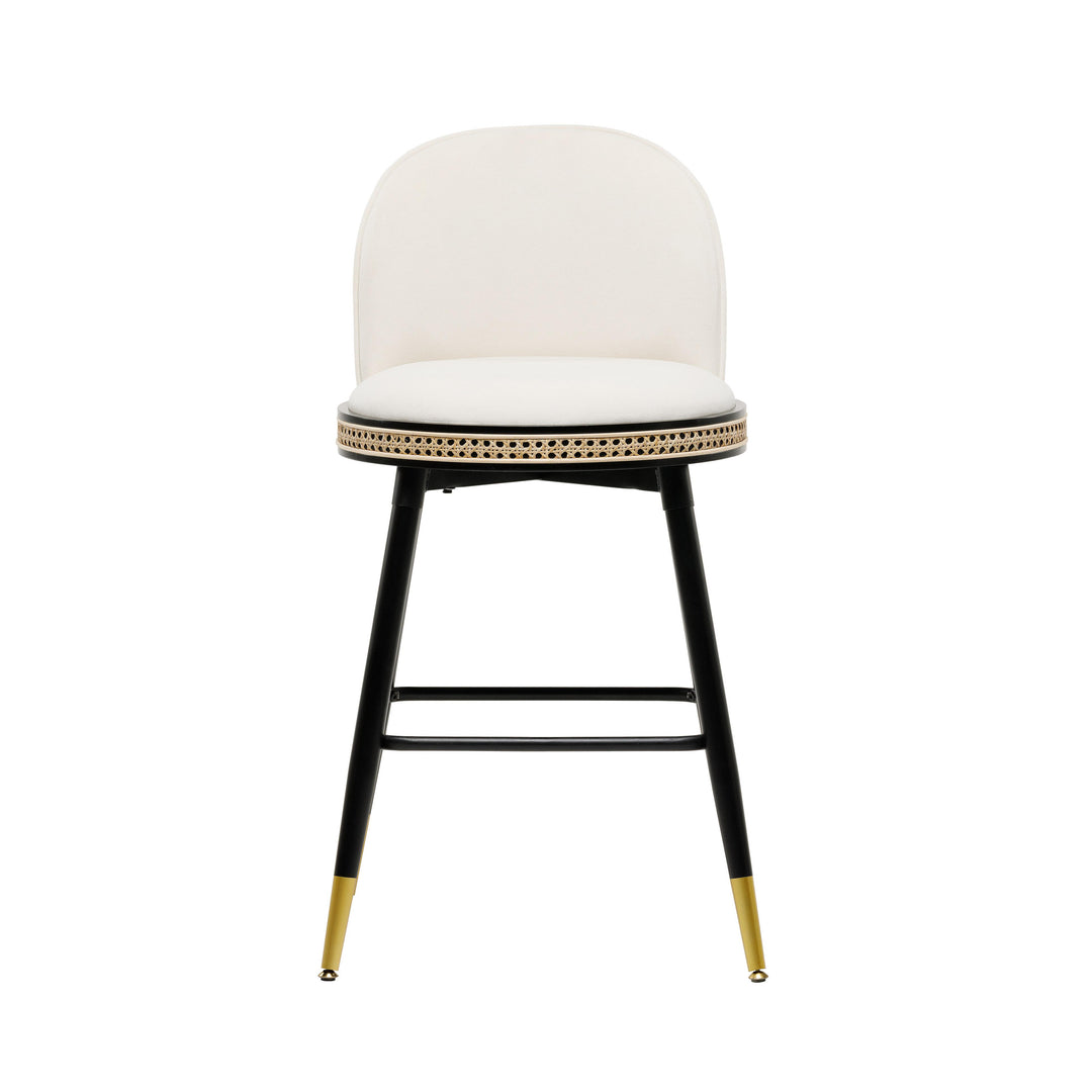 Harley Cream Velvet Counter Stool