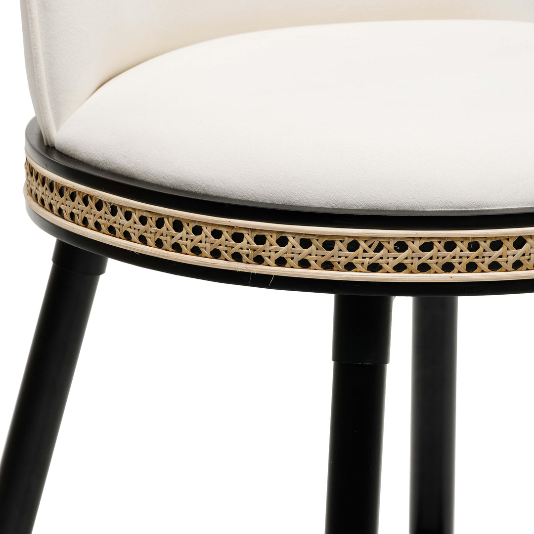 Harley Cream Velvet Counter Stool