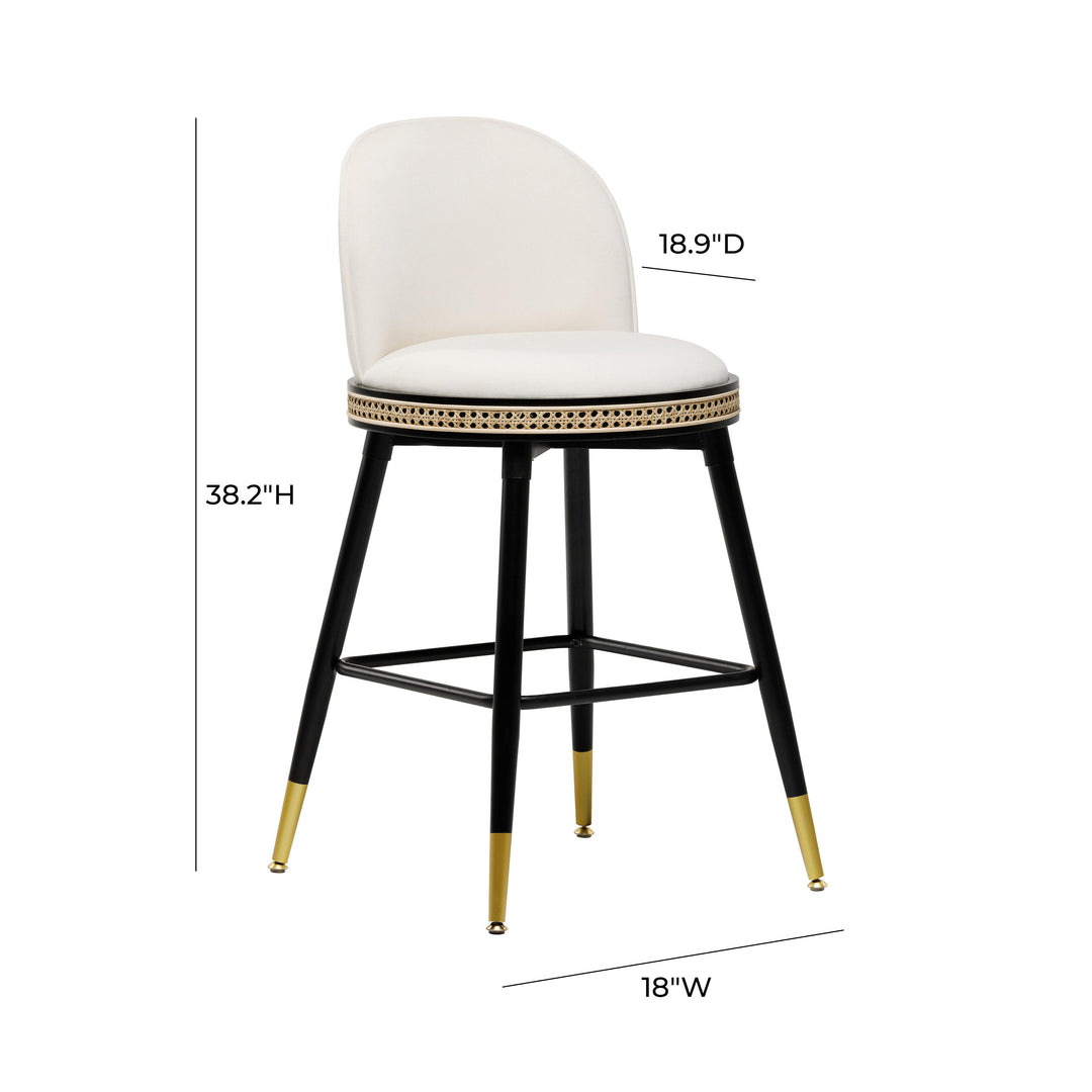 Harley Cream Velvet Counter Stool