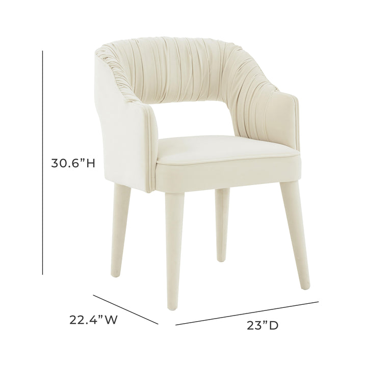 Zora Cream Velvet Dining Chair