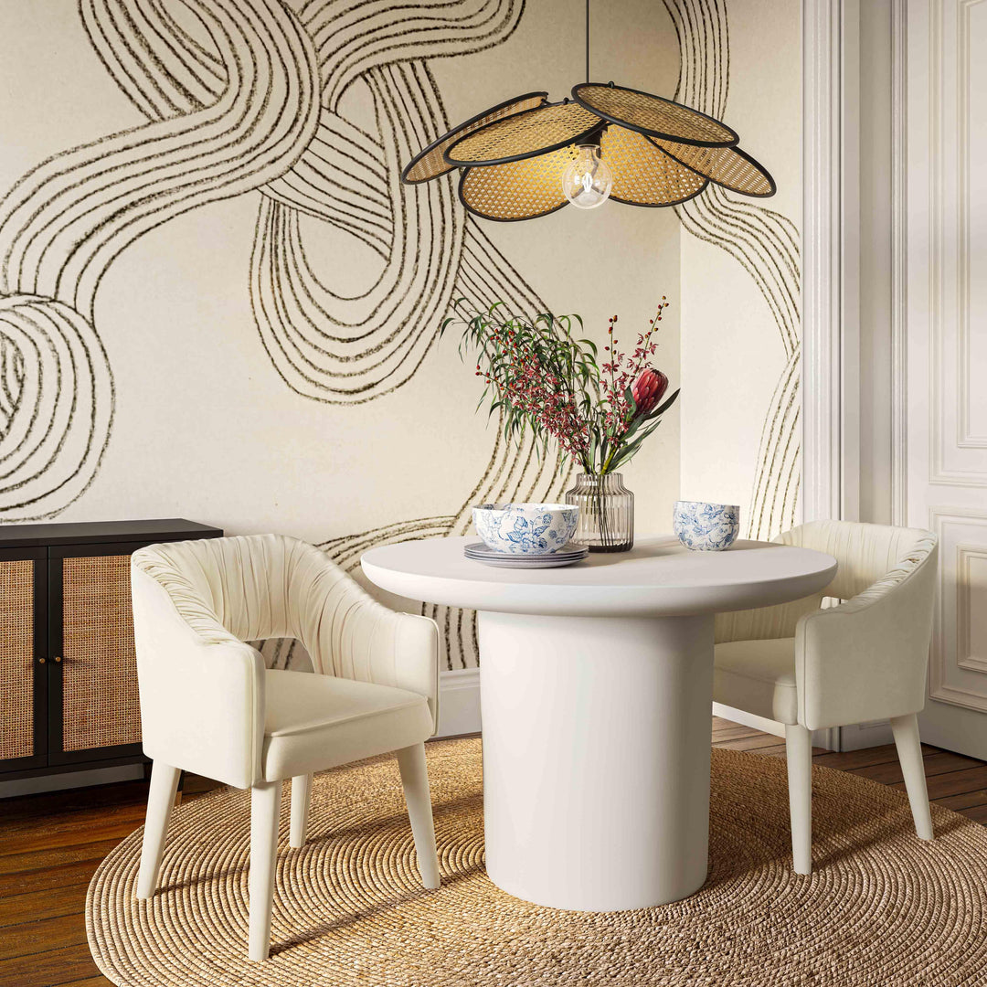 Zora Cream Velvet Dining Chair