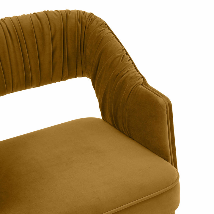 Zora Turmeric Velvet Dining Chair