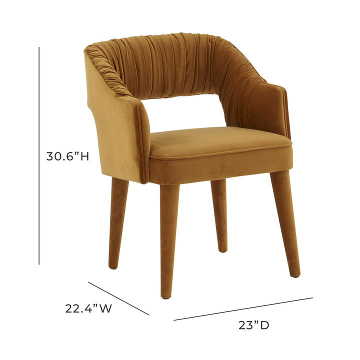 Zora Turmeric Velvet Dining Chair