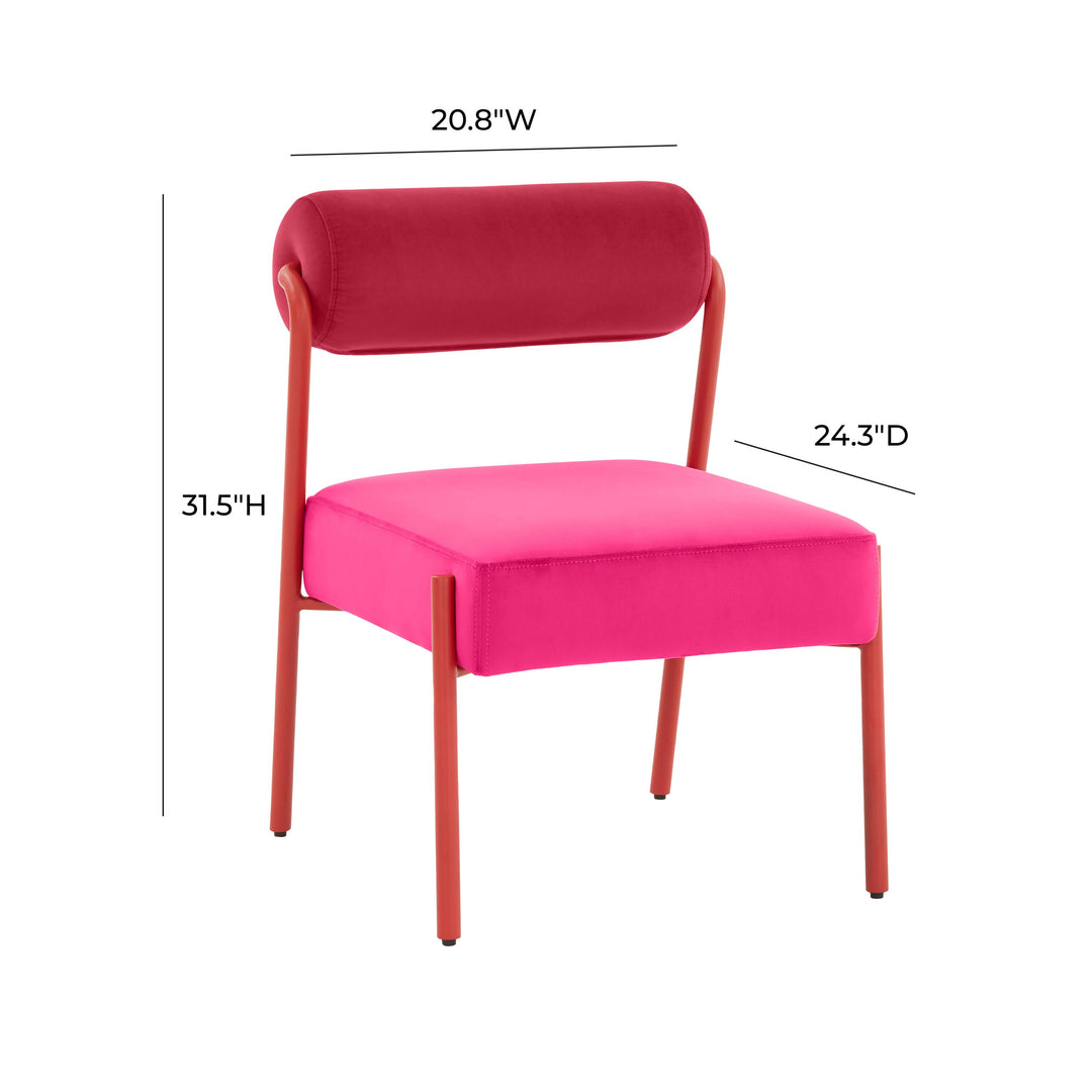 Jolene Hot Pink Velvet Dining Chair - Set of 2