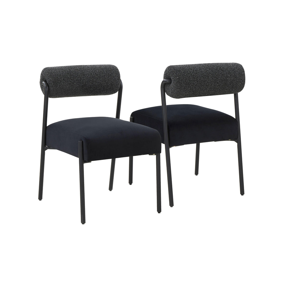 Jolene Black Velvet Dining Chair - Set of 2