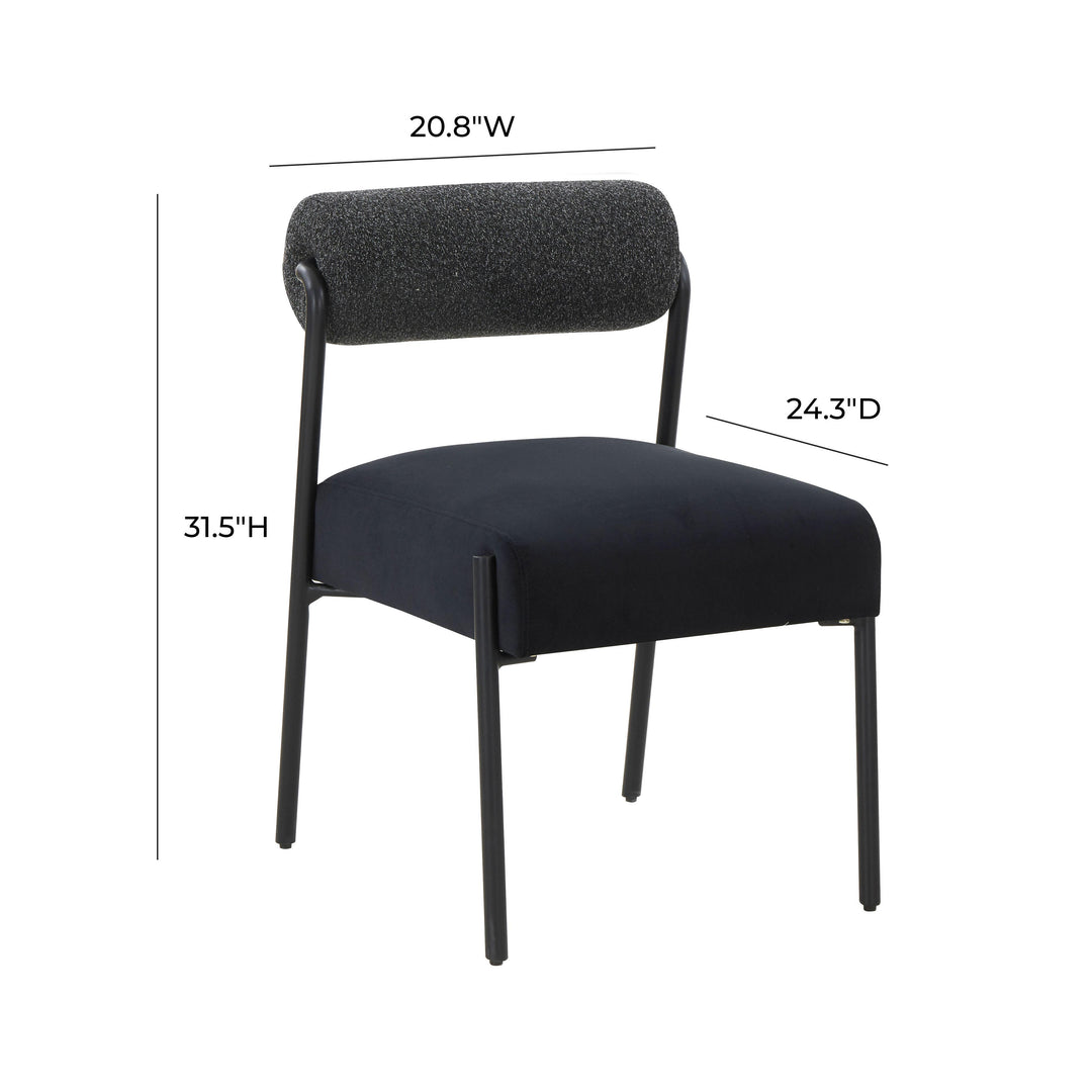 Jolene Black Velvet Dining Chair - Set of 2