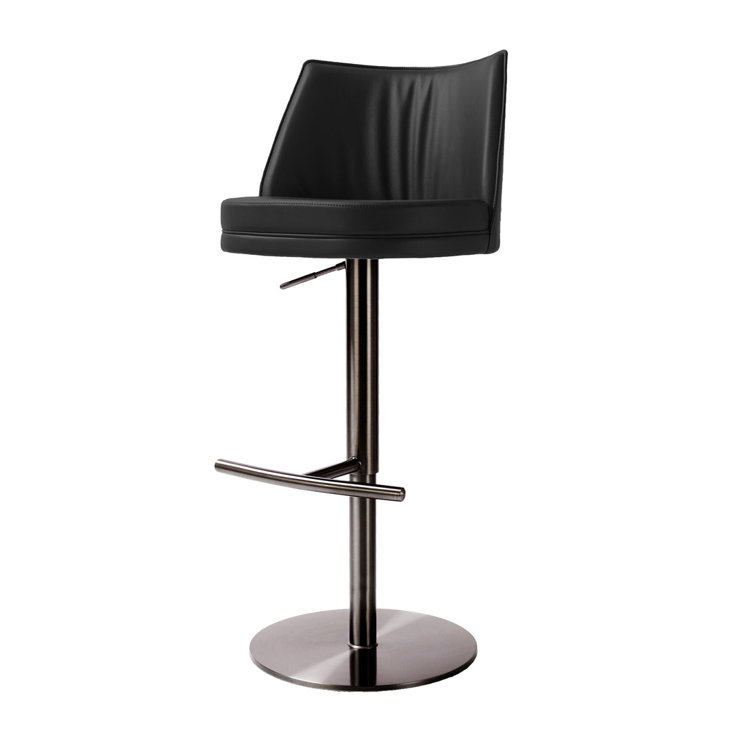 Gala Black Vegan Leather on Adjustable Stool