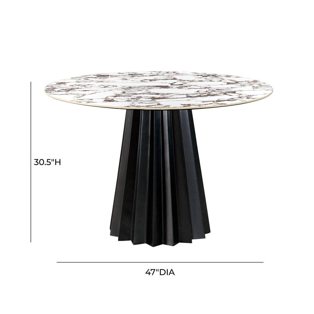 Jimena Marble Ceramic 47" Round Dining Table